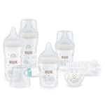 NUK Perfect Match Perfect Start Baby Bottles Set | 0-6+ Months | Adapts to Baby's Palate | 4 x Anti Colic Baby Bottles, Dummy, Bottle Brush & More | BPA-Free | 7 Count