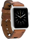 Burkley Bracelet de rechange en cuir pour Apple Watch 38/40 mm - Vintage - Bracelet de rechange compatible avec toutes les Apple Watch - Fabriqué à la main (38/40 mm, marron - BA9)