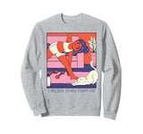 Fluffy Cat Yoga Stretch Cozy Home Yoga Cute Retro Comic Sweatshirt