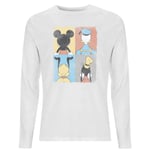 Disney Donald Duck Mickey Mouse Pluto Goofy Tiles Men's Long Sleeve T-Shirt - White - XL - Blanc