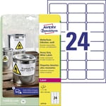 Etiquette plastique Avery-Zweckform L4773-8 63.5 x 33.9 mm film de polyester blanc 192 pc(s) fixation permanente - blanc