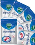 20 stk Vicks Triple Action - Sockerfria Halspastiller med Svartvinbär och Mentol - Hel Låda 1,44 kg