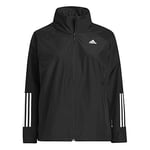 adidas Women's BSC 3-Stripes RAIN.RDY Jacket (Plus Size), Black, 3XL Plus