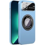 Dqtaoly Coque PC Dur pour iPhone 12 Pro Max Case,Etui avec Magnétique, Verre Trempé Caméra Arrière Protecteur pour iPhone 12 Pro Max(Bleu Clair)