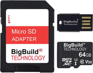 64 Go 100 Mo/s Ultra Rapide microSD Carte mémoire pour Navigator de Garmin Camper 785, Classe 10 U3 V30