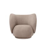 Ferm Living - Rico Lounge Chair Bouclé Sand - Fåtöljer - Trä/Textilmaterial