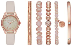 Skechers Women's Rose Gold-Tone Watch & Bracelet Gift Set female