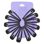 Claire's Lot de 12 barrettes clic clac noires à paillettes au fini mat