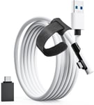 Link Cable 3M Compatible Avec Quest2 / Pico 4, Transfert De Données Pc Haute Vitesse Avec 5Gbps, Usb3.2 Gen1 Vers Usb C Accessoires De Câble Pour Casque Vr Et Pc De Jeu