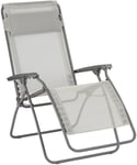 Fauteuil Relax Zéro Gravité R Clip - Chaise Longue Pliante Terrasse Et Jardin - Toile Batylinerésistante - Transat Multiposition, Tout Confort, Fabriqué En France - Beige Seigle