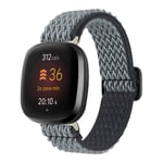 Nylon kellon ranneke Fitbit Versa 3/4:lle Harmaa