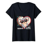 Womens Koalas Are My Valentine Cute Koala Bear Valentines Day V-Neck T-Shirt