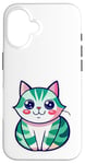 Coque pour iPhone 16 Joli chat japonais, t-shirt japonais, chat manga