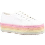 Superga 2790 Multicolor Rope 100% Cotton WoMens White/Candy Multicolour Trainers material_cotton - Size UK 6.5