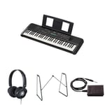 Yamaha PSR-E283 Portable Keyboard for Beginners bundled with HPH-100 Headphones, L-2C Keyboard Stand, and sustain Pedal