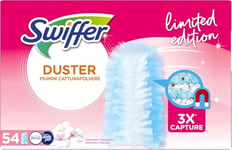 Swiffer Pink Duster Doudounes Capture-poussière, 54 couettes, Capture et Piège la poussière et la saleté, atteint Les Points Les Plus Difficiles de la Maison, Doudounes avec 45% de Fibres recyclées