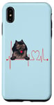 Coque pour iPhone XS Max EKG de battements de cœur pour chiens Wolf Spitz Funny Dogs My Cardio