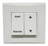 Alternative Elec - Double v&v volet roulant blanc position Marche/Arrêt bornes auto fixation vis complet avec plaque AE52019-P