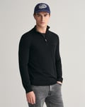 GANT - Genser i merinoull med half-zip til herre black