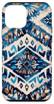 Coque pour iPhone 12 mini Bleu Bohème Géométrique Western Southern Country Native