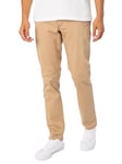 GANT Men's Slim Twill Chinos Dress Pants, Dark Khaki, 36W / 34L