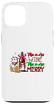 Coque pour iPhone 13 Plus de vin, plus de joyeux Noël buvant du vin