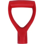 D-formad spadehandtag, plastträdgårdsspadehandtag ersättningsspadehandtag, 34 mm innerdiameter spadegaffel spade trädgårdsredskap röd