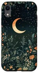 iPhone XR Night Forest Dark Cottagecore Crescent Moon Botanical Case