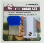 2pce Metal Plastic Nit Hair Comb Set Magnifier Remove Head Lice Eggs Effectively