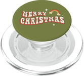 Années 70 Groovy Merry Christmas Funky Vintage Noël Rainbow 1960 PopSockets PopGrip pour MagSafe