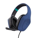 Trust Gaming GXT 418B Rayne Casque Gaming Léger pour PC Xbox PS4 PS5 Switch Mobile, Transducteurs 50 mm, Audio Jack 3.5 mm, Câble de 2 m, Casque Gamer Filaire Over-Ear avec Micro, Bleu