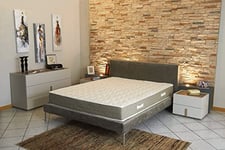 King of Dreams Matelas 140x200 x 23 cm Spécifique pour Sommier Articulé avec Face de Contact Latex densité 80 Kg/m3 - Tissu 100% Coton - Compatible Sommiers Articulés - Soutien Ferme