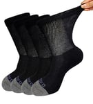 ZFSOCK Chaussettes Diabétiques Homme Femme: Sans Elastique Sans Couture Non Comprimantes Amples Socquettes Classiques Diabetique en Coton Coussin 4 Paires Mi-mollet, Noir 39-42