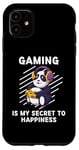 Coque pour iPhone 11 Le jeu Kawaii Panda est mon secret pour trouver le bonheur