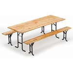 Wood Decor - 10 Table de brasserie bancs bois pliant ensemble 220x80