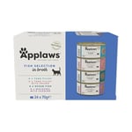 Applaws 100% Natural Wet Cat Food, Multipack Fish Selection in Broth 70g Tin (24 x 70g Tins)