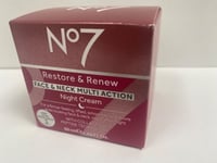 No7 Restore and Renew Face Neck Multi Action Night Cream 50ml Collagen Peptide