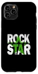 Coque pour iPhone 11 Pro Graphisme vert vieilli Green Rock Star