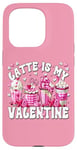 Coque pour iPhone 15 Pro Pink Valentines Day Latte Is My Valentine Nurse Graphic