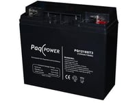 Paqpower Blybatteri - Agm - 5 Års. 12V/18Ah. Med T3 Terminal