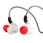 Linsoul 7Hz Salnotes Zero HiFi Écouteurs Intra-Auriculaires de 10 mm Dynamiques IEM avec Diaphragme en Métal Composite, Câble OFC 2 Broches Détachable (Blanc, sans Mic)