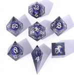 Always Watching Dragons Eye Sharp Edge Resin Dice Set Smoky Grey (7)