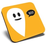 Square Single Coaster - Boo Ghost Halloween Cute Quote  #14771