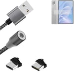 Data charging cable for Doogee T30 Pro with USB type C and Micro-USB adapter