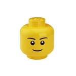 LEGO TOY STORAGE HEAD BOY YELLOW BEDROOM PLAYROOM CHILDRENS STACKABLE BOX LARGE