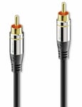 Sonero Premium 1.5 m RCA Cable, 1 x RCA Male to 1 x RCA Male, Subwoofer, Amplifier, Projector, AV Receiver, Black