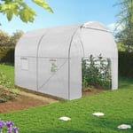 ID MARKET - Serre tunnel de jardin 6M² blanche gamme maraichère ROMA 2x3M