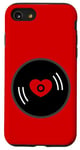 Coque pour iPhone SE (2020) / 7 / 8 disque vinyle vintage cœur album rouge valentines mignon rétro