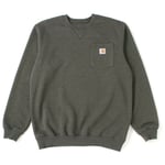 Carhartt - Sweatshirt Crewneck Pocket Taille: l - Coloris: Carbon Heather - Carbon Heather