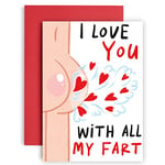 Huxters Funny Anniversary Card – I Love You with All My Fart Birthday Card – Hilarious Valentines Card for Husband, Wife, Boyfriend, Girlfriend – Eco-Friendly Uncoated Paper – A5 (Bottom 2)